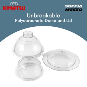 Three polycarbonate lids for Kimatsu Soffia Mixer-Grinder: one dome lid and two regular lids