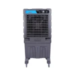 Kimatsu Magic Cool - DC 135 air cooler in grey, with large front grill, control panel, and sturdy wheels, designed for industrial and large space cooling.