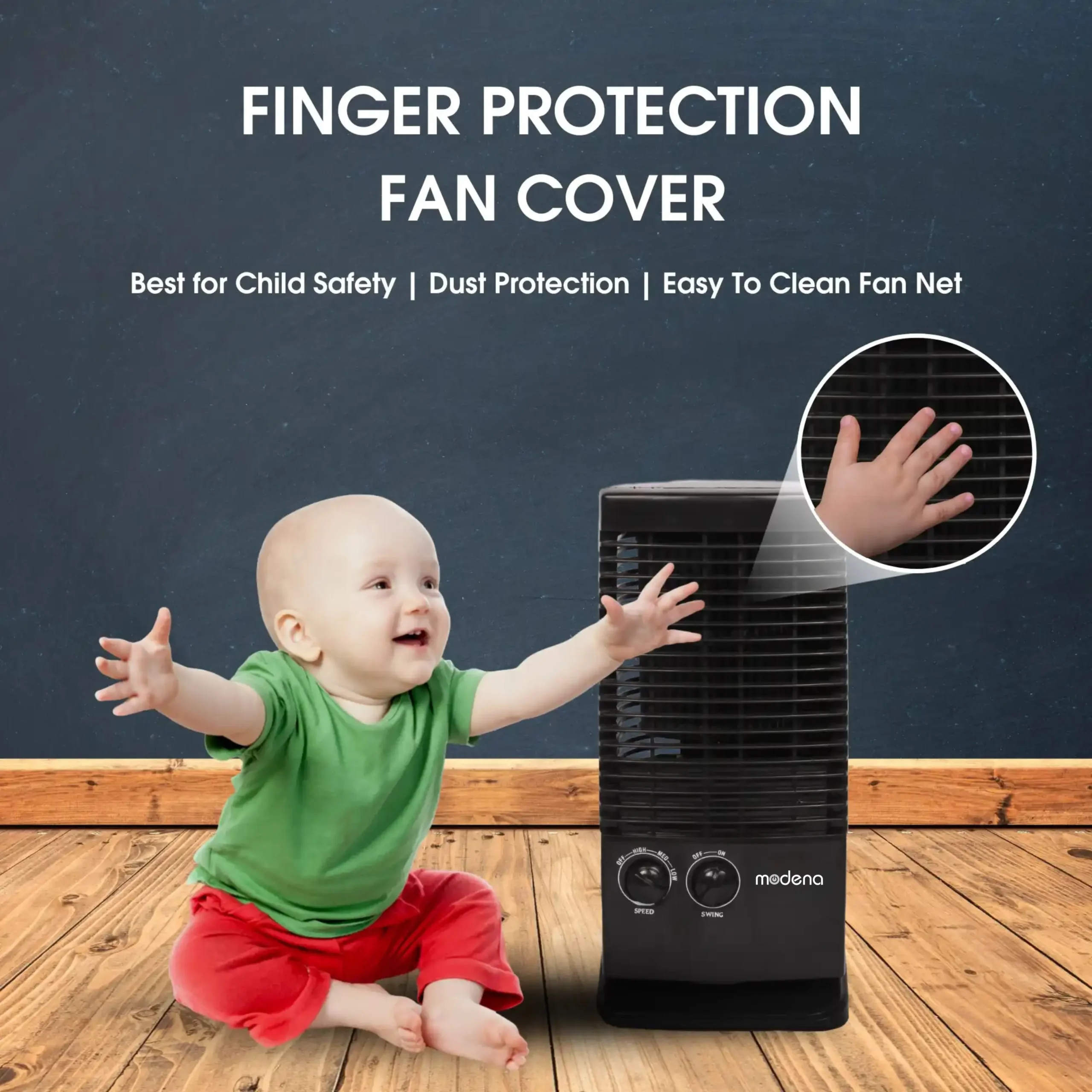 Modena Net Kitchen Fan | Black - Image 8